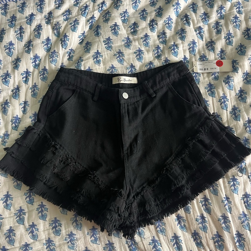 Lizard Thicket Black High Waist Shorts